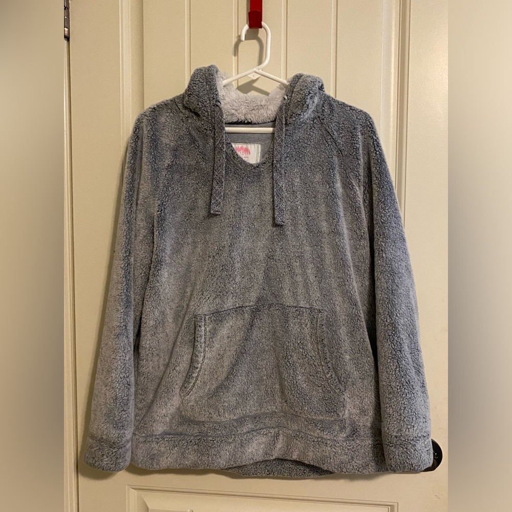 Cozy Gray Sherpa Hoodie